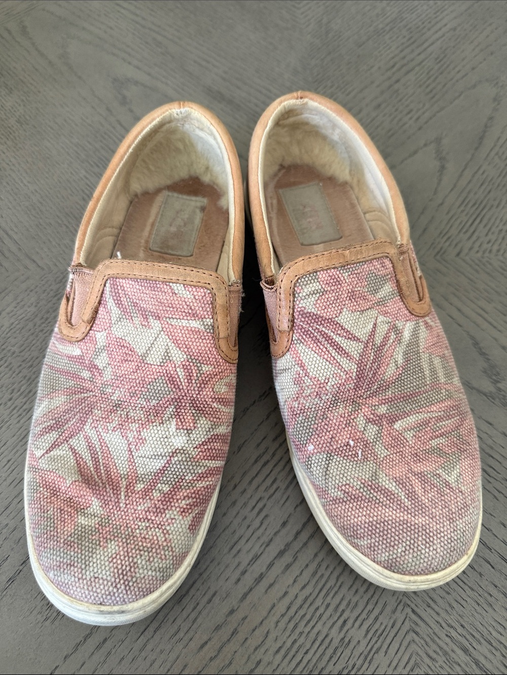 UGG Women’s 8.5 Floral Canvas Sneakers with Leather Trim